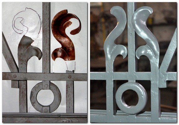 Rekonstruktion des fehlenden Blattornamentes.